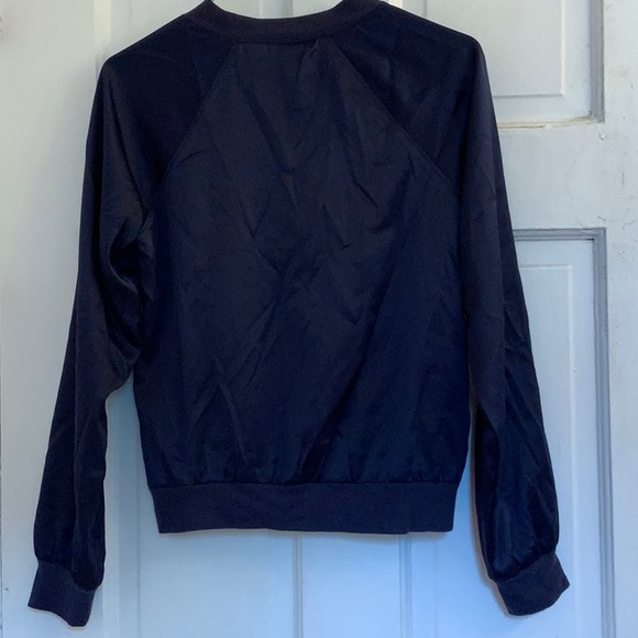 Love, Fire girls navy satin bomber style jacket in size medium - Picture 7 of 9